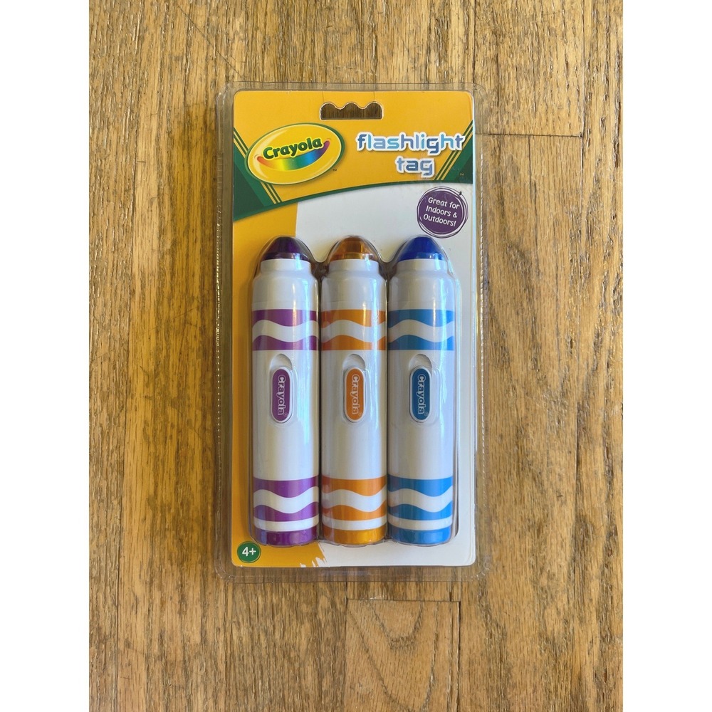 2008 Crayola Flashlight Tag Game 3 Flashlight Markers Blue Orange‎ Purple RARE